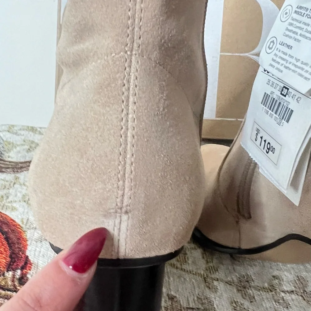Zara Tan Suede Ankle Boots - Picture 6 of 13